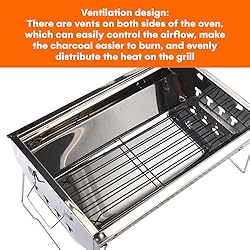 Zorestar Portable Folding Charcoal Grill, Premium