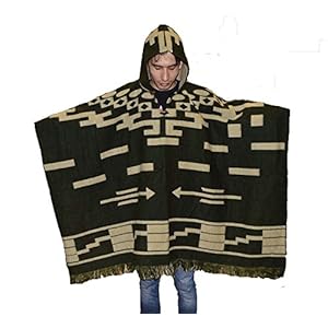 Wigwam Stijlvolle handgemaakte Mexicaanse stijl poncho met capuchon
