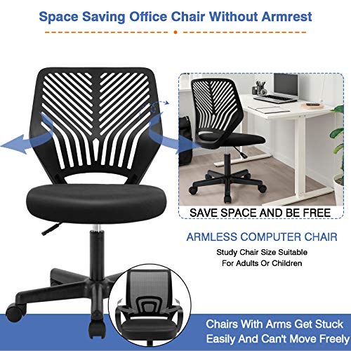 BOSSIN Task Chair Armless Office Chair Mesh Computer Chair Small Desk