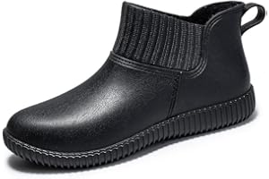 DDWRGD Womens Ankle Rain Boots Waterproof Garden Shoes Cute Boots Slip on Short Rain Booties Rain Shoes for Outdoor Work