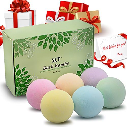 Bath Bombs Gift Set 6 Vegan Natural Essential Oil Moisturize Large Lush Bath Fizzies Bombs Relaxation Kit Spa Bombs Handmade Bath Salts Balls Beads Bubbles Treats for Women Men Girls Boys in All Ages