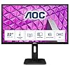 AOC 22P1 - 22 Inch FHD Monitor, 60Hz, 2ms, MVA, USB Hub, Speakers, FlickerFree, Low Blue light (1920x1080 @ 60Hz, 250cd…