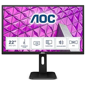 AOC 22P1 - 22 Inch FHD Monitor, 60Hz, 2ms, MVA, USB Hub, Speakers, FlickerFree, Low Blue light (1920x1080 @ 60Hz, 250cd…