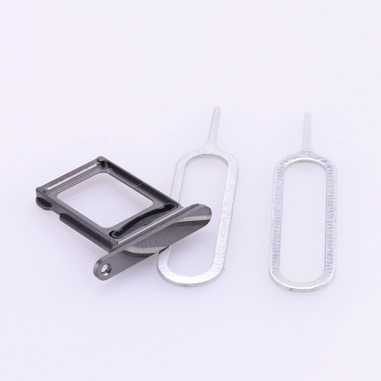 For iPhone 13/13 Pro Max SIM Card Tray Slot Holder Replacement, (Dual Card Version) with Waterproof Rubber Seal Ring + SIM Card Tray Open Eject Pin Graphite