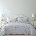 Bedsure Quilt Set Grey King Size Plum Blossom (106x96 inches) Bedspread, Lightweight Coverlet Quilt for Spring and Summer, 1 Quilt and 2 Pillow Shams