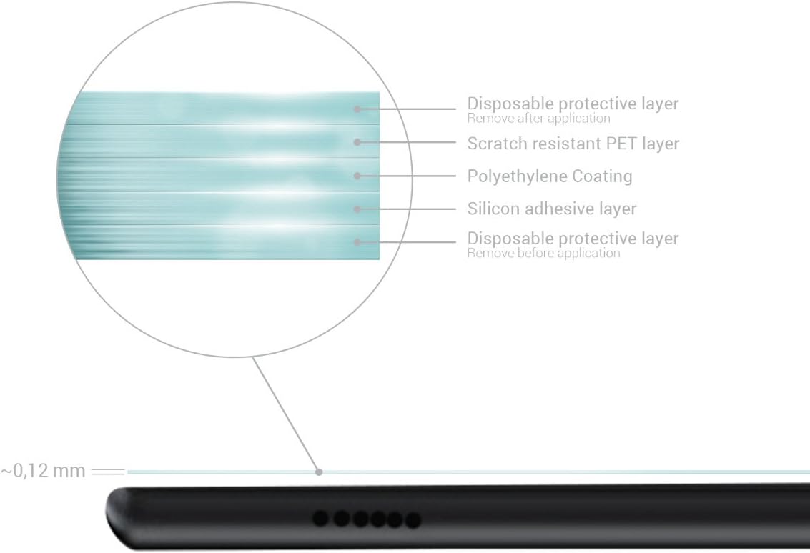 kwmobile Screen Protector Compatible with Amazon Fire HD 10 (2017/2019) Screen Protector - 2x Anti-reflective Matte Film for Tablet - Image 4