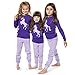 Girls Pajamas Unicorn Pegasus Lips 2 Piece 100% Super Soft Cotton, Purple, 4 Years