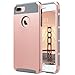 ULAK iPhone 7 Plus Case, Slim Flexible TPU Rugged Rubber Anti Scratch Hard Cover Thin Case with Design for Apple iPhone 7 Plus 5.5 inch- Rose Gold/Grey