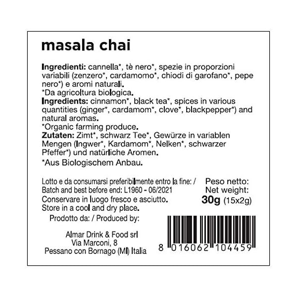 Almar Schwarztee Luxury Masala Chai - 15 Pyramidenfilter, langes Blatt - BIO, 30 g – Bild 8