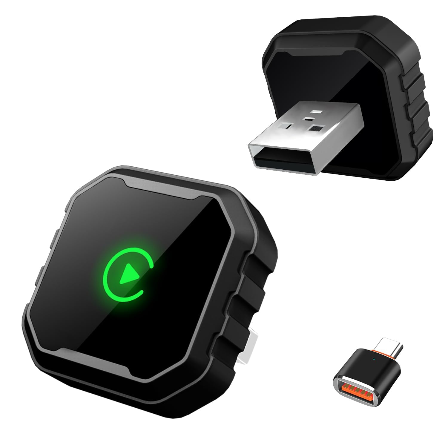 Photo 1 of ?2026 Chip upgrade?Wireless CarPlay Adapter for iPhone, Mini USB Design for Cars Converts Wired to Wireless, Fast Connect,Compatible with iOS 10+ & iPhone 6+, USB/Type C,Plug and Play (Black)