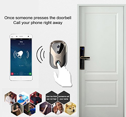 WIFI HD 720P Camera Video Visual Doorbell, Motion Detection,Two Way Audio ,and Wireless Door Bell iOS &amp; Android App,Support 433MHz Alarm Door BY SafeHome Electronics