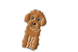 HONGGUN Pet Brooch, Lovely Dogs ID Tag Brooch Pins Dog Corsage Jewelry Metal Badge Brooch Holiday Christmas Birthday Gift 2PCS (Brown Poodle)