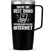 You are The Best Thing 20oz Tumbler with Handle Coffee Travel Mug Cup Gift for Boyfriend Husband Wife Girlfriend on Valentines Birthday Anniversary