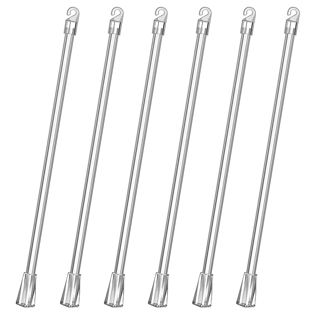 Venetian Blind Replacement Parts - 6pcs 12" Vertical Blinds, Opener Rod with Hook & Grip, Cordless for Wooden Windows