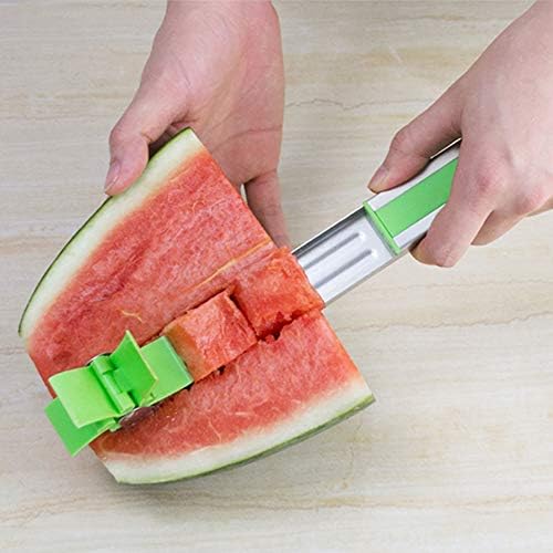 Hylotele Stainless Steel Watermelon Slicer Melons and Cantaloupes Fruit Slicer Carving and Cutting Tools for Home Restaurant Chefs Easy Grip Kitchen Gadgets