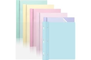 GISGFIM 6 PCS Pastel Plastic Report Covers with 3 Prongs Clear Front Presentation Folders 3 Prong Folders for Resume Portfolio Document Report Letter Proposal School Classroom Office Supplies (Pastel)
