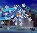 2 in 1 Chritams Projector Lights,Greenclick Outdoor Decoration Snowflake Projector Light with Rotating Snowflake Waterproof Garden Pary lamp Snow Lights for Chritmas Holiday