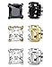 ORAZIO 3 Pairs Stainless Steel Magnetic Stud Earrings for Womens Mens Non Piercing Cubic Zirconia 4-8mm