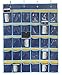 MISSLO Classroom Pocket Chart for Cell Phones Business Cards(30 Fabric Pockets and Clear Card Pockets)