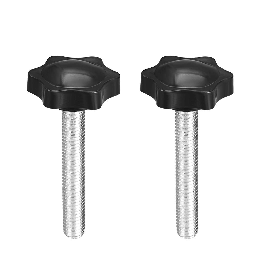 uxcell Clamping Screw Knob, 38mm Dia Plum Hex Shaped Grips Star Knob M8 x 60mm Male Thread, 2pcs