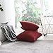 Home Brilliant 18x18 Pillow Cover Dark Red Plush Corduroy Pillow Cover Decoration Striped Velvet Throw Pillow for Couch Sofa Bed Living Room Bedroom, 18 x 18 Inch, Burgundy