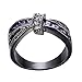 Bamos Jewelry Womens Purple ZC Stone Promise Gift Rings Lab for Engagement Wedding Criss Cross Black Gold Plated Ring for Her Size 5-10