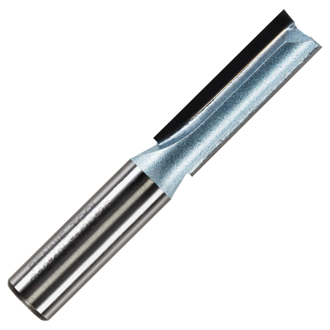 Rennie Tools - 12mm Cutting Diameter x 40mm Flute x 1/2" Shank TCT Tipped 2 Flute Straight Router Cutter Bit. Compatible With Makita Trend Festool Hikoki Dewalt Router Etc. 12mm Router Bit