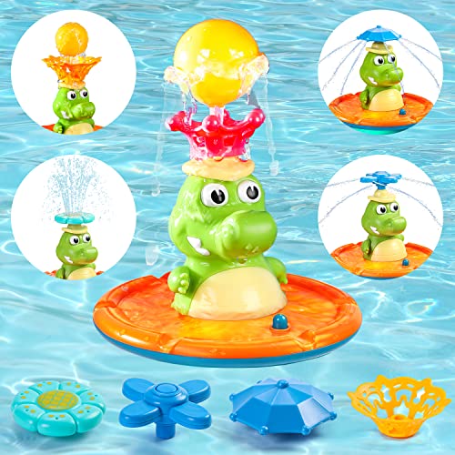 Baby Bath Toys,Fountain Crocodile Water Bath Toy,Sprinkler Light Up Bathtub Toy for Bathroom