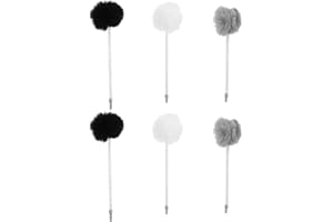 HOMSFOU 6pcs Cat Spring with Plush Rabbit Fur Balls, 6mm Nut Attachment, Interactive Hanging Cat Enrichment
