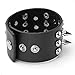 JUSNOVA Unisex Spike Studded Rivet Punk Rock Biker Wide Strap Leather Bracelet Gothic Buckle Wristband Adjustable