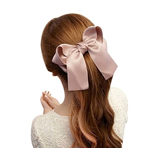 Ikevan Women Girls Cute Large Big Satin Hair Hair Clip Boutique Ribbon Bow