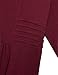 SeSe Code Womens Henley Tops Chritmas Gift, Ladies Vintage Long Sleeve V Neck Button Embellished Blouse A Line Flare Hem Slimming Comfort Tunic Shirts Red Large