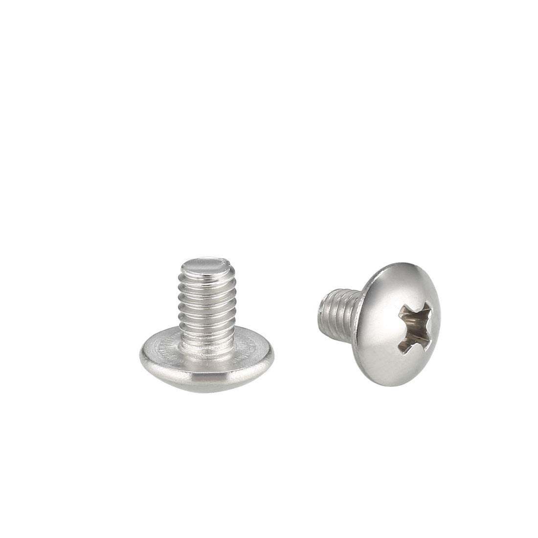 sourcing map Machine Screws, M4x6mm Phillips Screw, 304 Stainless Steel, Fasteners Bolts 50Pcs