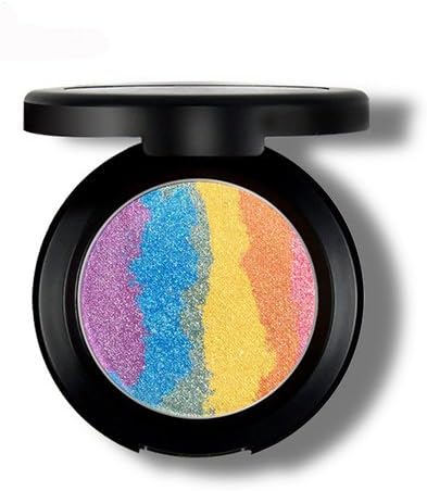 Makeup Rainbow Highlighter Eyeshadow Palette Baked Blush Terrece Handmade Face Shimmer Powder Color #2 by Terrece