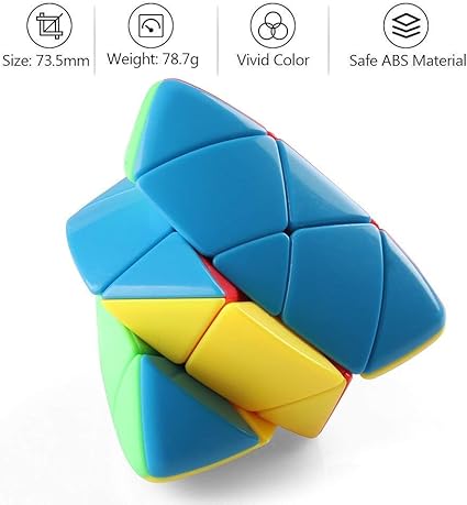 Toyshine High Stability Stickerless Pyramid Speed Cube, Multi Color