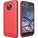 Moto X4 Case, Dretal [Shock Resistant] Flexible Soft TPU Brushed Anti-Fingerprint Full-Body Protective Case Cover for Motorola Moto X4 (2017) (Red)
