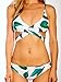 Womens Push Up Cross Padded Bikini Set, 2 Piece Floral and Leaves Printing Swimsuit
