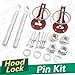 uxcell Car Universal Aluminum Red Clasp Hood Pin Lock Kit