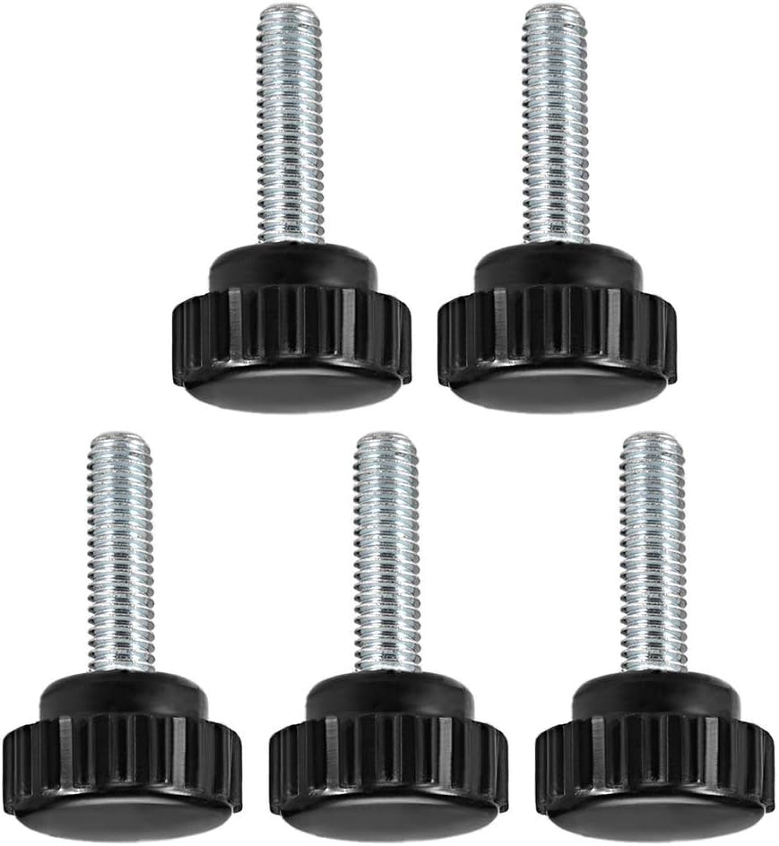 MACHSWON Knurled Clamping Knobs for Saw Drill Press Lathe and Routing Jigs Packaging Machinery Printing Equipment Grip Knob Screw on Type Plastic Threaded Hand Bolt Knobs M6 x 20mm 5pcs