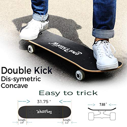 WhiteFang-Skateboards-for-Beginners-Complete-Skateboard-31-x-788-7-Layer-Canadian-Maple-Double-Kick-Concave-Standard-and-Tricks-Skateboards-for-Kids-and-Toddles