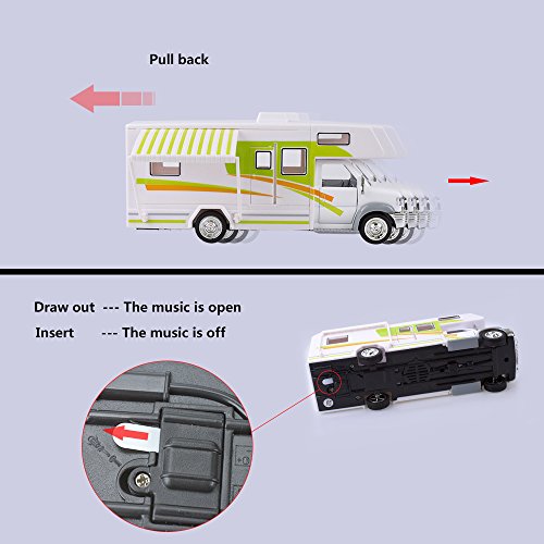 HSOMiD 1:36 Die-cast Pull-Back School Bus Toy Kids Gift-Red (Green)