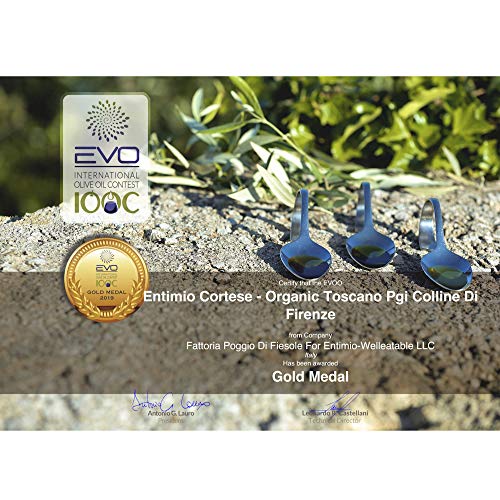 Entimio Cortese | Delicate Organic Olive Oil Extra Virgin | 2018 Harvest Italian Olive Oil from Italy, Tuscany, 2019 Gold Award | First Cold Pressed, Rich in Antioxidants | 16.9 (2 x 8.5) fl oz - Thumbnail 7