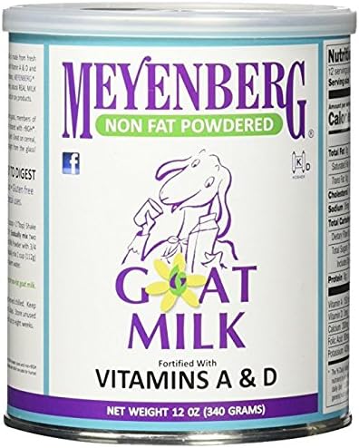 Meyenberg Goat Milk, Non Fat Powdered Goat Milk, 5 Pack (12 oz (340 g) Each) TWskx