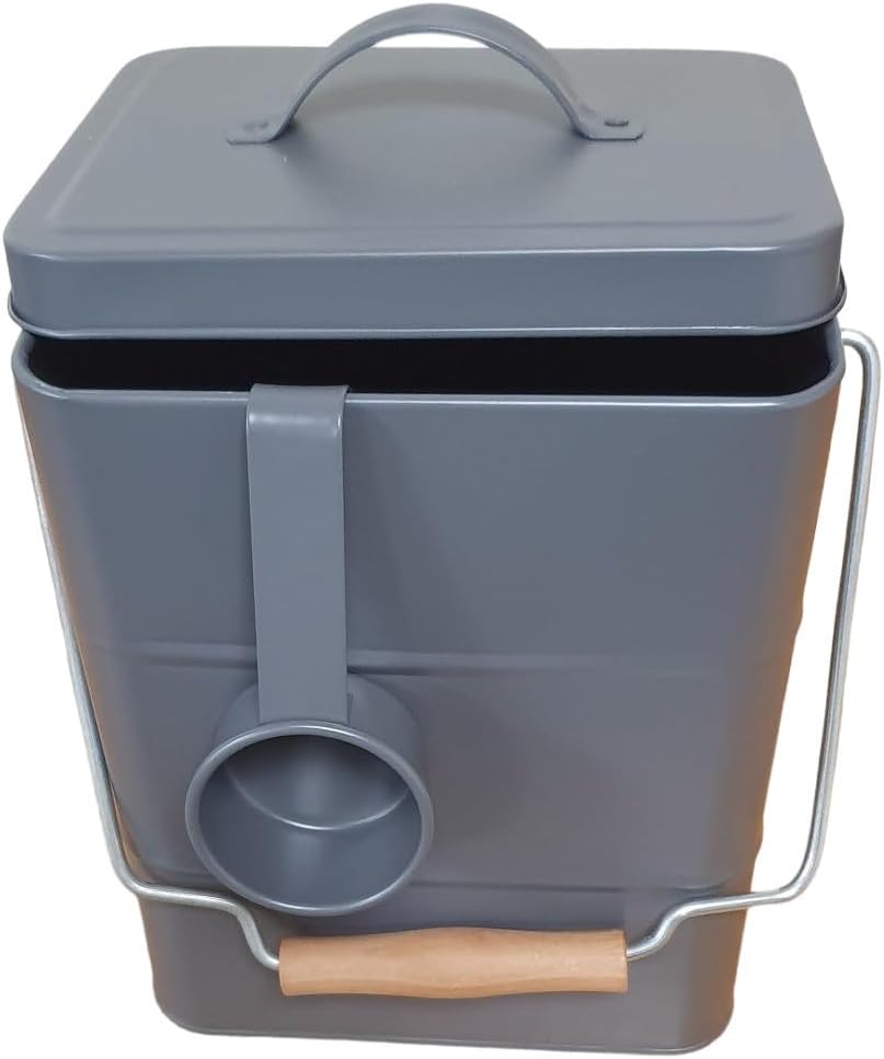 Easy Shopping 5L Metal Container Box With Lid and Spoon Food Storage Tin