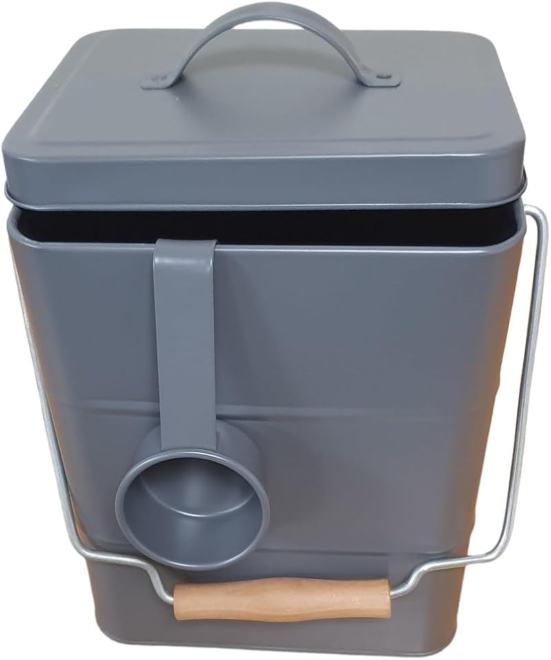 Easy Shopping 5L Metal Container Box With Lid and Spoon Food Storage Tin