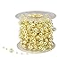 Fowod Pearl Beads Garland/Pearl String/Beaded Wire, 8 mm and 3 mm Mixed, 50 Feet Roll, Gold
