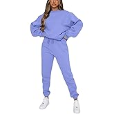 Alunzoem Jogger Sets for Women 2 Piece Sweatsuit Outfits Long Sleeve Pullover Sweatshirt Pants Set Tracksuit