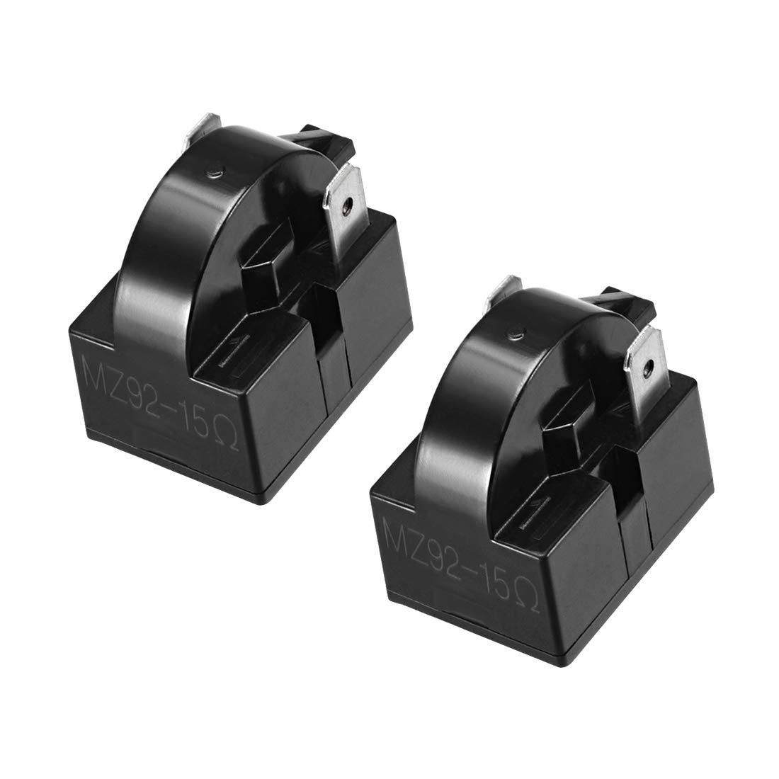 sourcing map 2 Pcs 15 Ohm 2 Pin Refrigerator Start Relay for Compressor Black