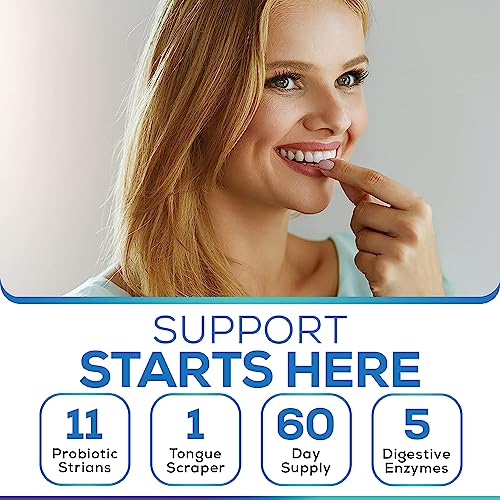 Oral Probiotics & Tongue Scraper for Bad Breath Support, Oral Health