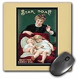 3dRose LLC 8 x 8 x 0.25 Inches Mouse Pad, Star Soap
